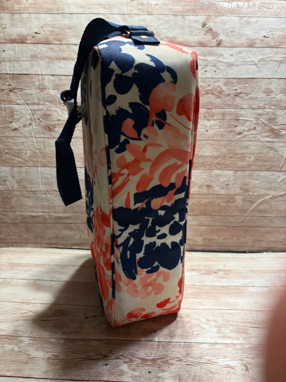 Happy Glamper Picnic Set with Floral Cooler, Glasses & Orange Napkins